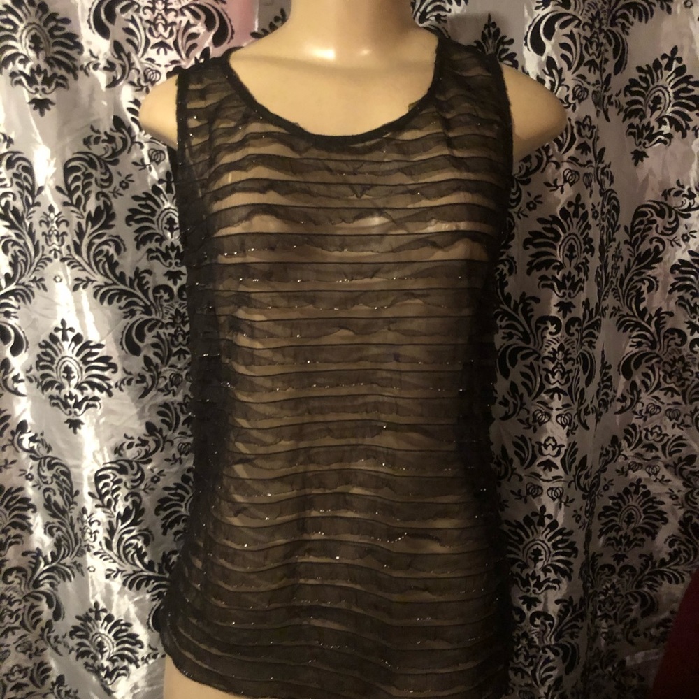 Oh my Julian lace black sleeveless top shirt NWT